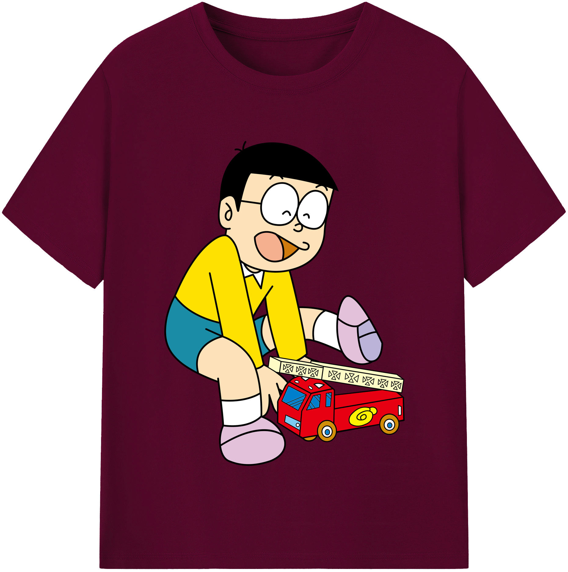 （画像用） ドラえもん 野比 のび太 Doraemon Nobita Nobi レディースカジュアルプリントTシャツ（綿100％）